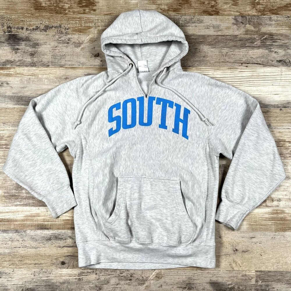 South Grey Hoodie with V-Neck Cut Size Medium